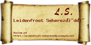 Leidenfrost Seherezádé névjegykártya